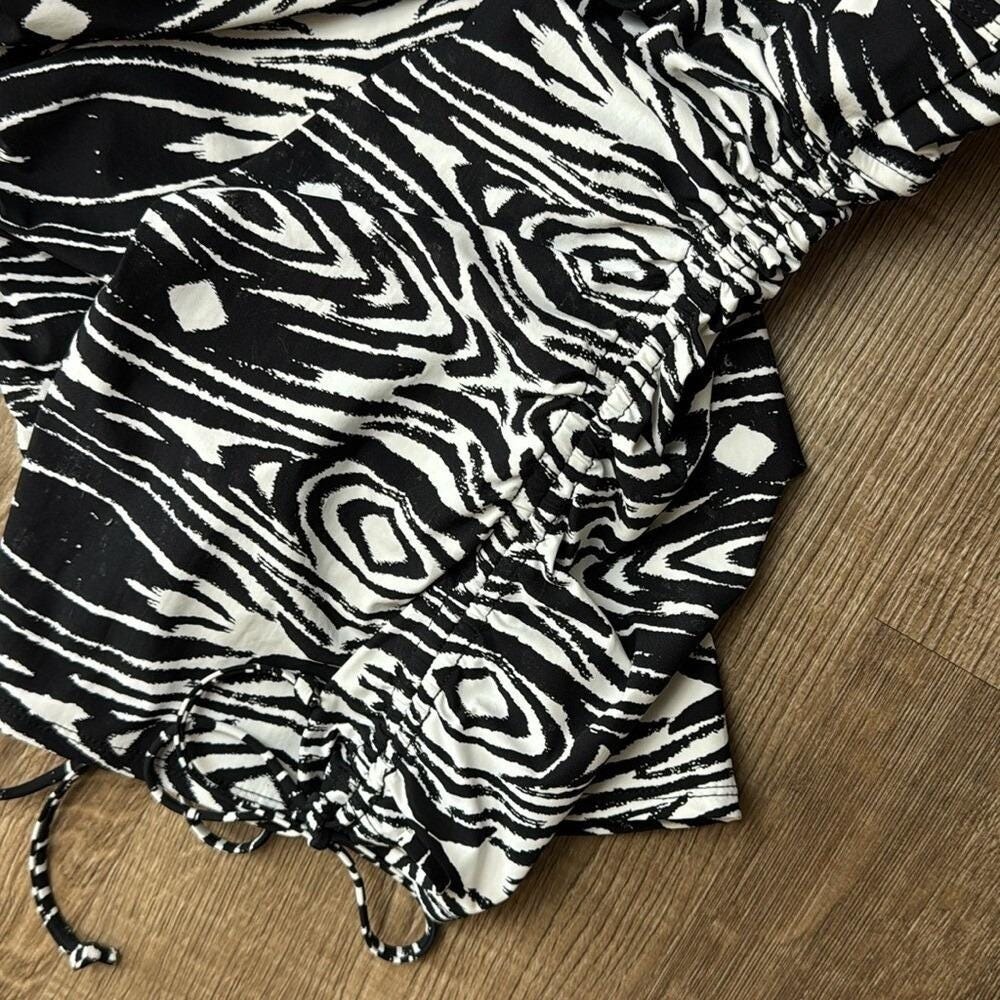 ASSETS by Spanx Zebra Print Ruched Tankini Top Size Large - Picture 8 of 8